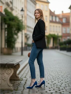 Aldo Cobalt Blue Suede Pointed-Toe Pumps